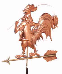 Fishing Rooster Weathervane