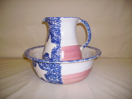 Crock Wash Basin Set with Texas Flag Design