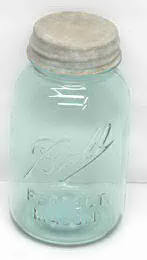 Quart Blue Jar with Zinc Lid