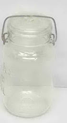 Quart Fruit Jar with Glass Dome Lid