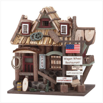 Wagon Wheel Resautrant Birdhouse