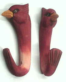Wooden Hand-painted Cardinal Coat Hook