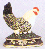 Hen w/ chicks & eggs Doorstop