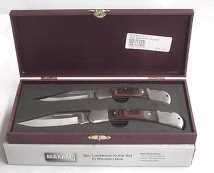 2 Piece Lockback Knife Set in Wooden Box