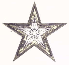 Large Star Wall Decor with Wrought Iron