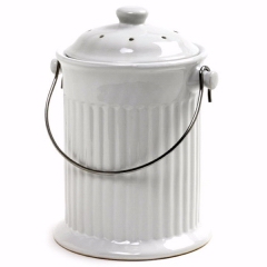 White Ceramic Compost Crock