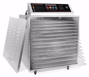 Digital Touch Screen Food Dehydrator w/ Stainless Steel Shelves 