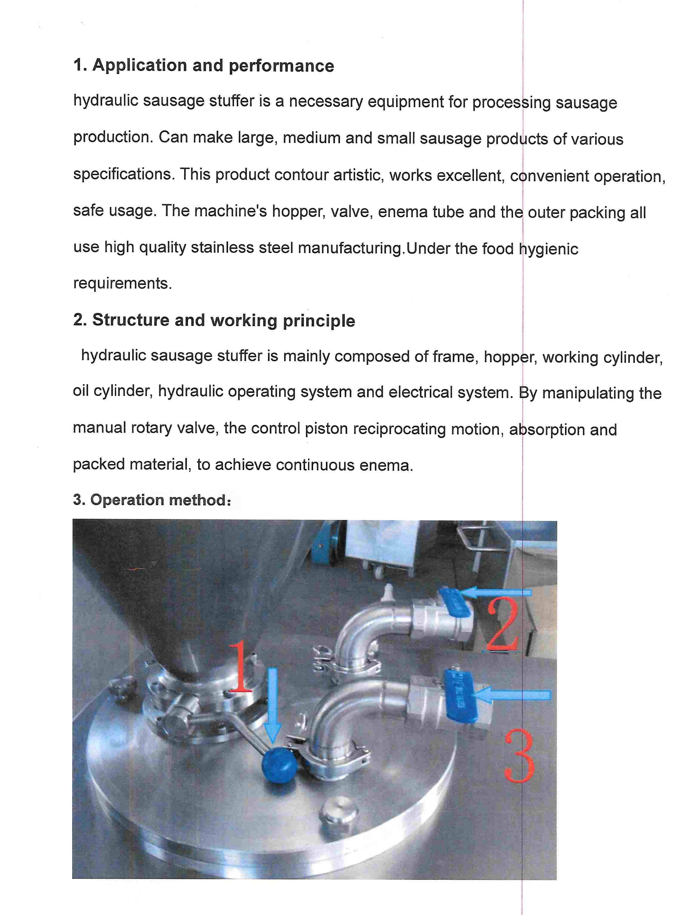 100 lb. Hydraulic Sausage Stuffer Manual