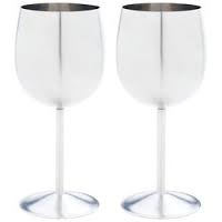 Stainless Steel 2pc Wine Goblet Set