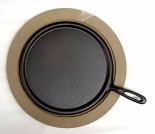 Cast Iron Skillet with Wooden Base
