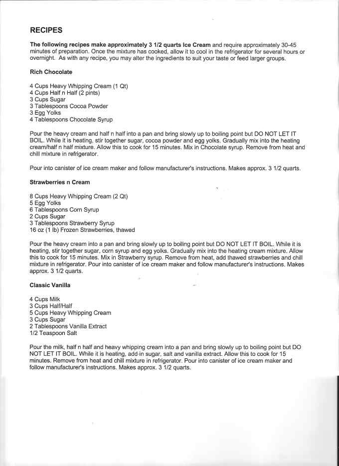 Ice Cream Recipes