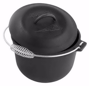 Flat Bottom Cast Iron Cooking Pot - Cast Iron Kettle, BBQ Grill Pot