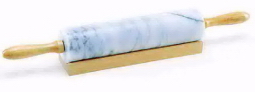 Marble Rolling Pin with Hardwood Base