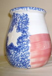 Crock Spoon Jar (Lg) Texas Flag Design