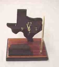 Texas Clock, Pen, & Card Holder