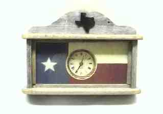 Wood Framed Horizontal Texas Flag Clock