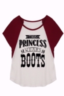 Ivory w/maroon Sleeves This Princess Wears Boots