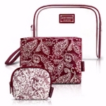 Maroon/White Cosmetic Bags Maroon Cosmetic Bags