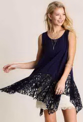 Sleeveless Top w/Hand Lace Sleeveless Top w/Hand Lace