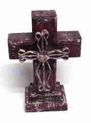 Wood Cross with Wrought Iron