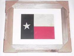 Texas Flag Framed In Weathered Wood Barnwood Frame