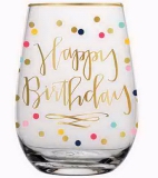 Stemless Wine Glass - Happy Birthday