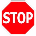 Stop (Red & White) Tin Sign