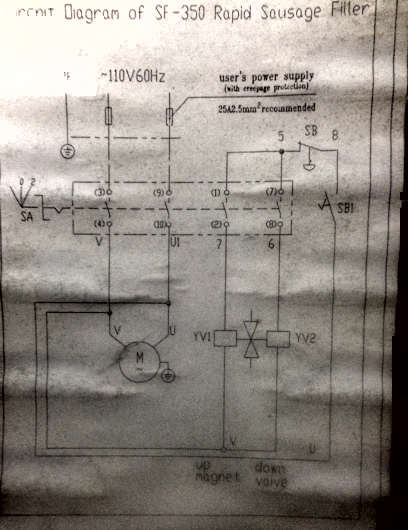 Wiring diagram for old hydraulic sausage stuffers