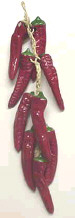 Ceramic Chili Peppers on Rope
